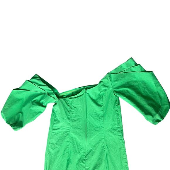 Mare Mare X Free People Carlie Tunic Puff Sleeve Asymmetric Green Mini Dress S - Picture 9 of 12